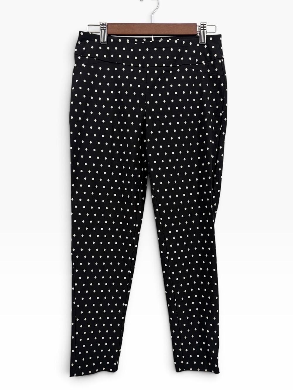 Est.‎ 1946 Size 6 Black White Polka Dot Skinny Ankle Pants Retro Boho Vintage